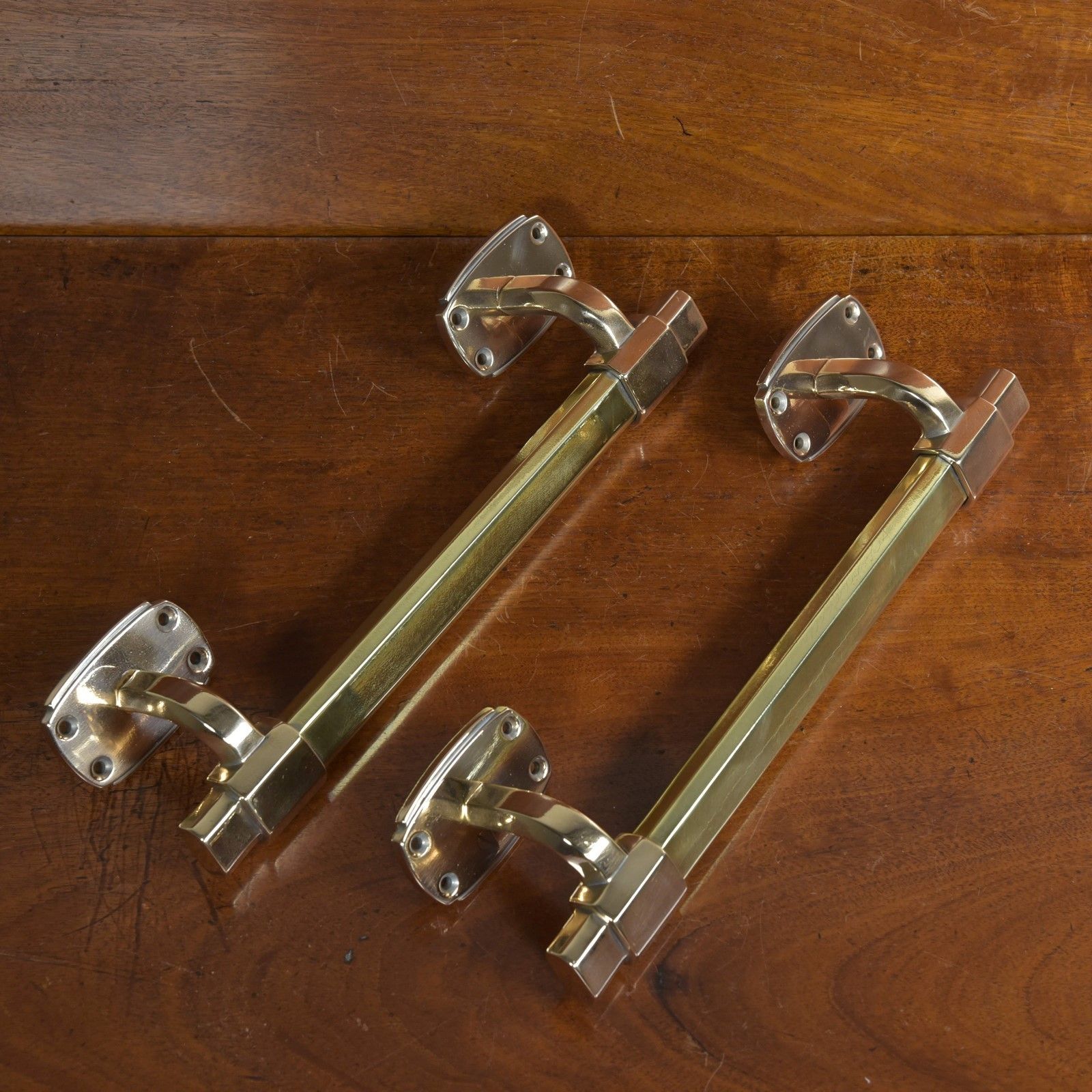 Antique Deco Brass Door Handles