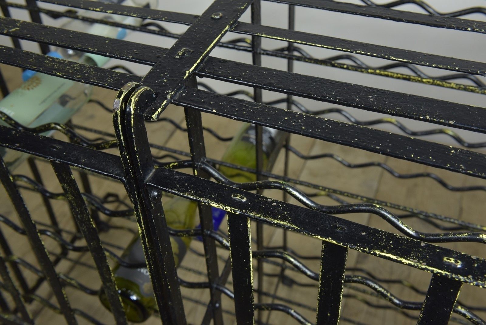 Antique Wrought Iron Wine Rack photo vintage