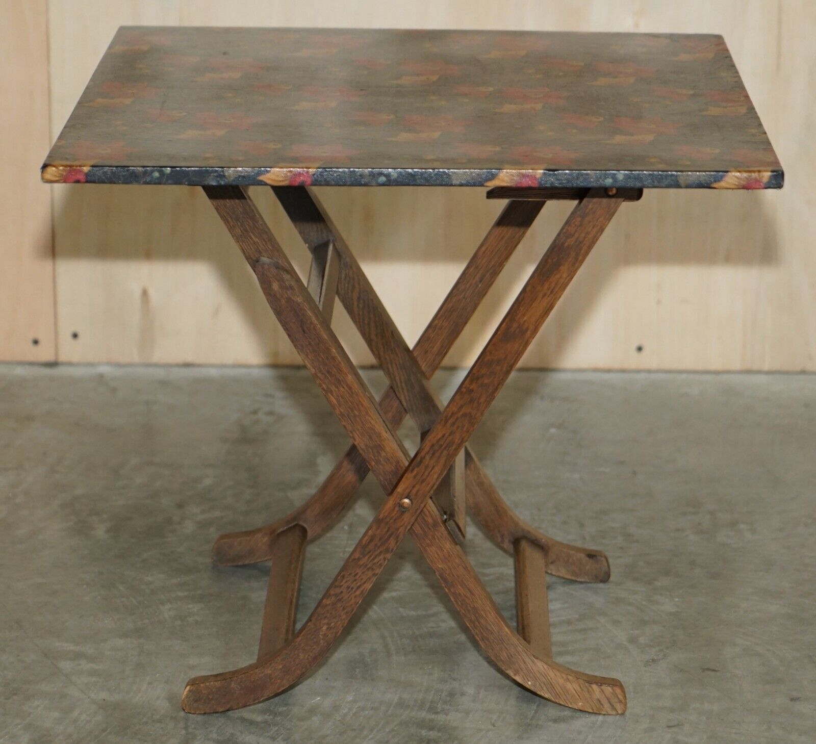 photo furniture Pair Of Mid Century Modern English Oak Side End Card Wine Games Folding Tables