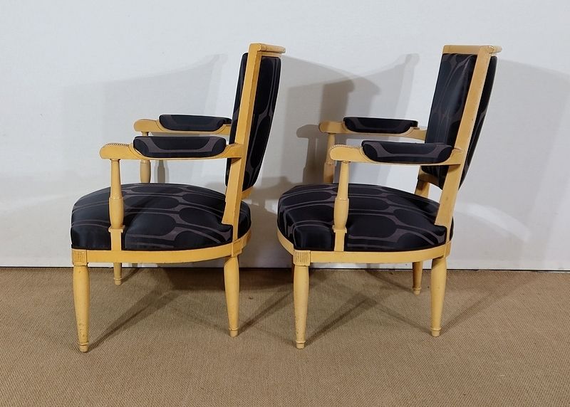 Pair Of Armchairs In Solid Sycamore, Directoire Taste   1940 photo vinterior