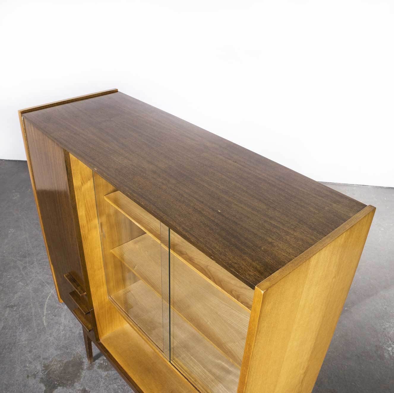 photo for sale 1960’s Large Mid Century Glass Fronted Cabinet – Up Zavody
