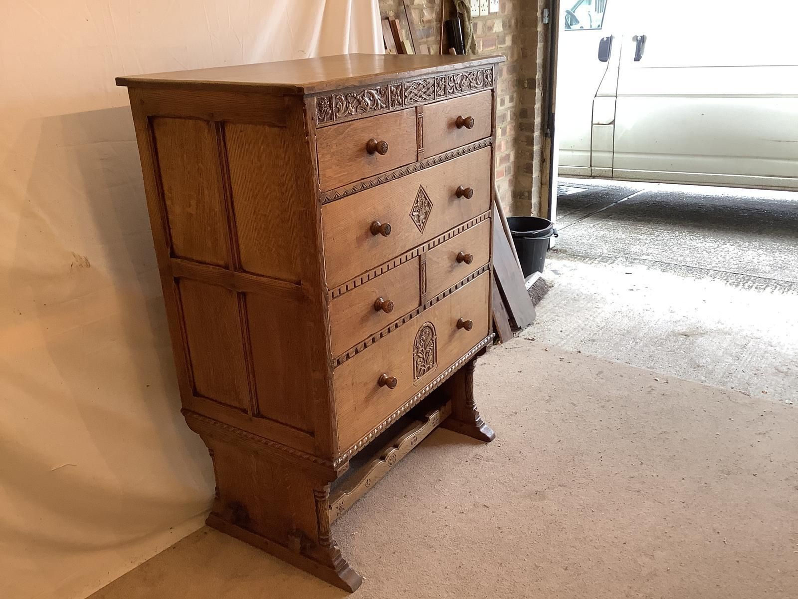 Norfolk Oak Chest On Stand, 1960s photo for sale