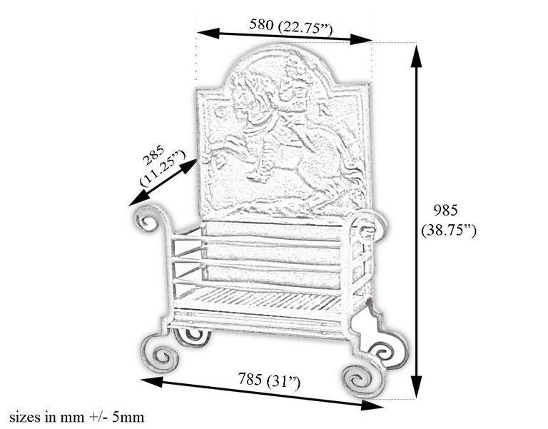 Antique Edwardian Cast Iron Dog Grate By Thomas Elsley photo Home Fixtures