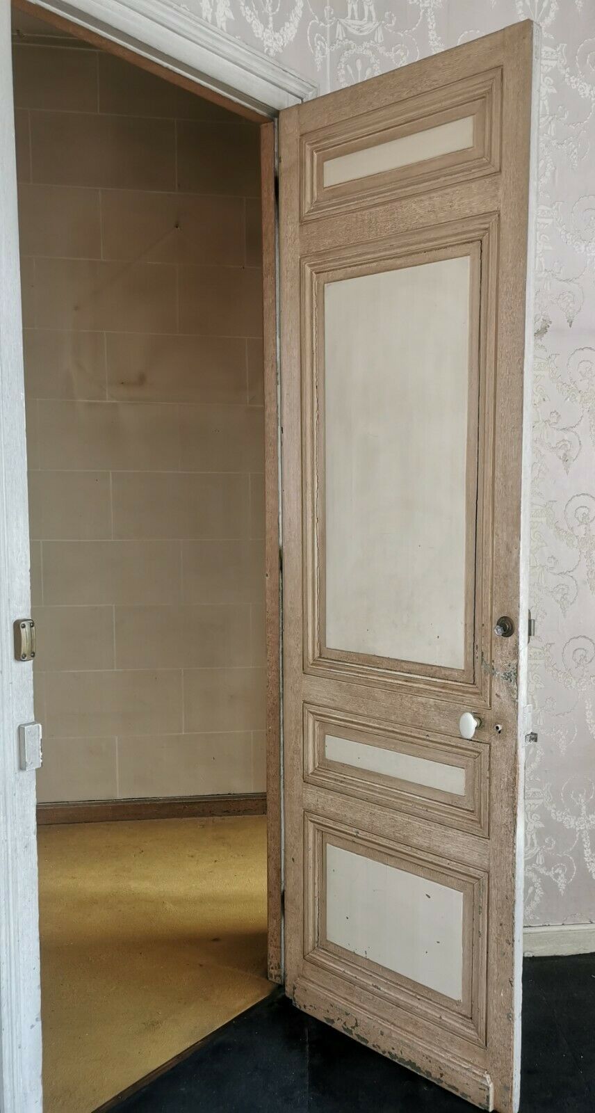 Double Sided Passage Door In Patinated Fir XX Century photo for sale