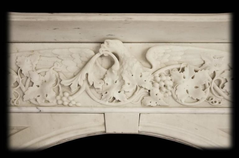 Spectacular Antique Early Victorian Carved Marble Chimneypiece photo for sale