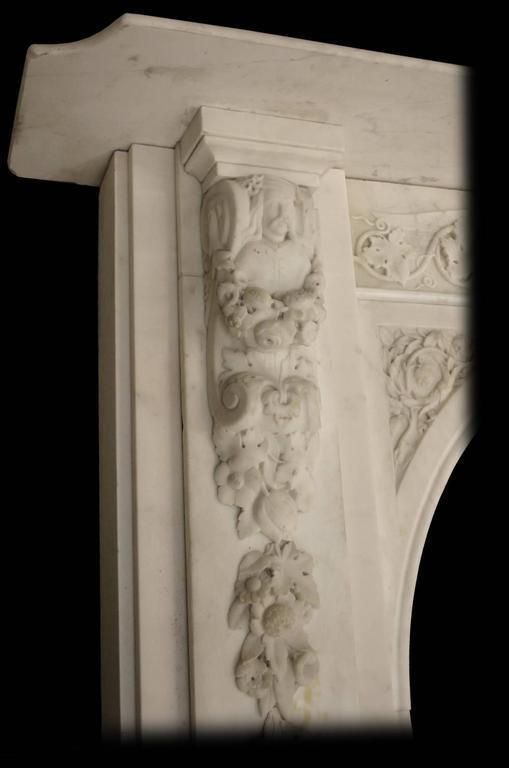 Spectacular Antique Early Victorian Carved Marble Chimneypiece photo vinterior