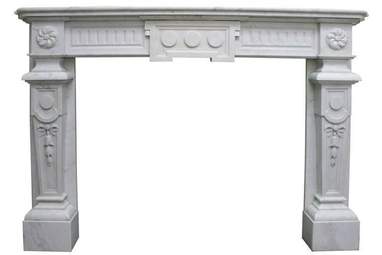Antique Continental 19th Century White Marble Fireplace Surround photo furniture