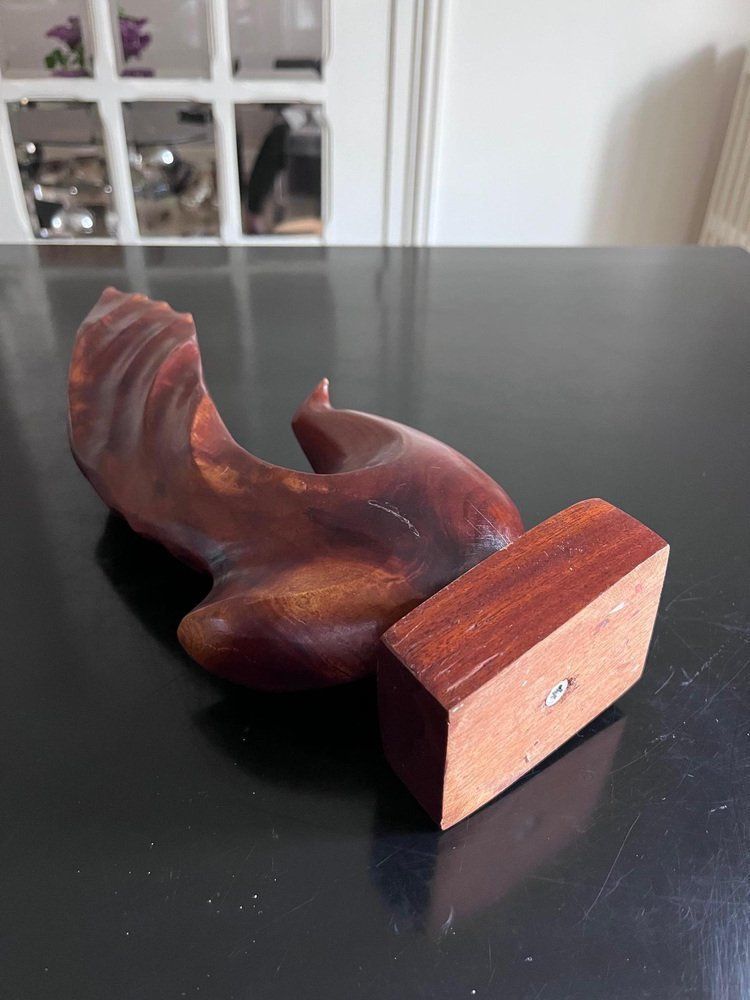Scandinavian Wooden Bird Sculpture photo vintage