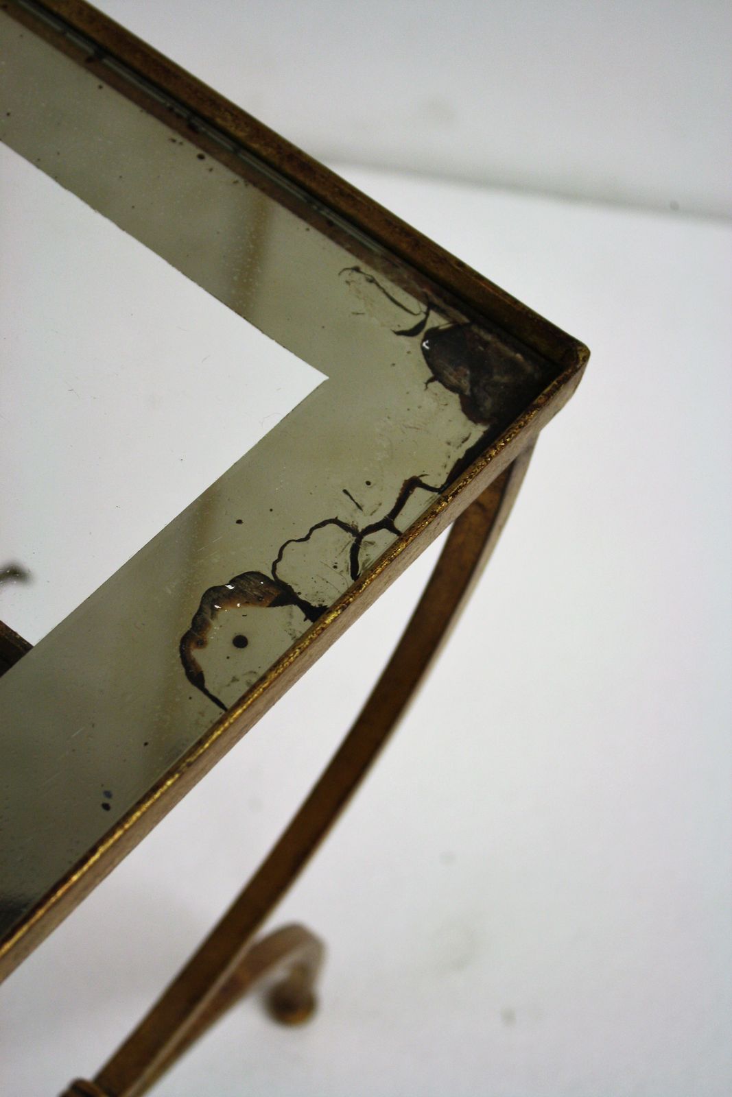 Set Of Gilt Metal Neoclassical Nesting Tables 1960s photo vinterior