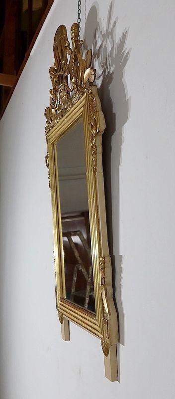 photo vinterior Mirror In Wood Gilded With Gold Leaf Louis   19th Century