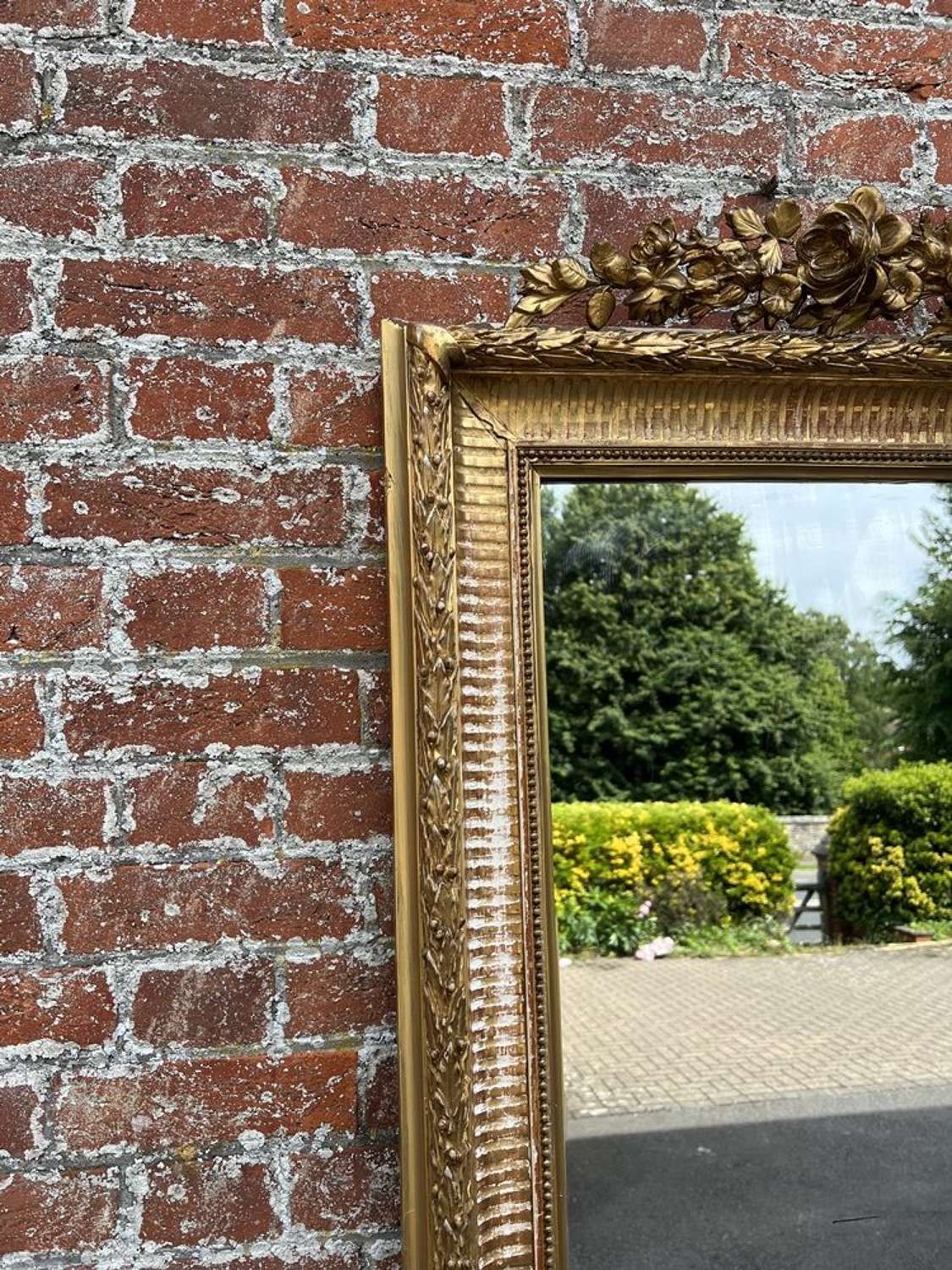 An Exceptional Large Antique French 19th C Original Gilt Mirror. photo furniture
