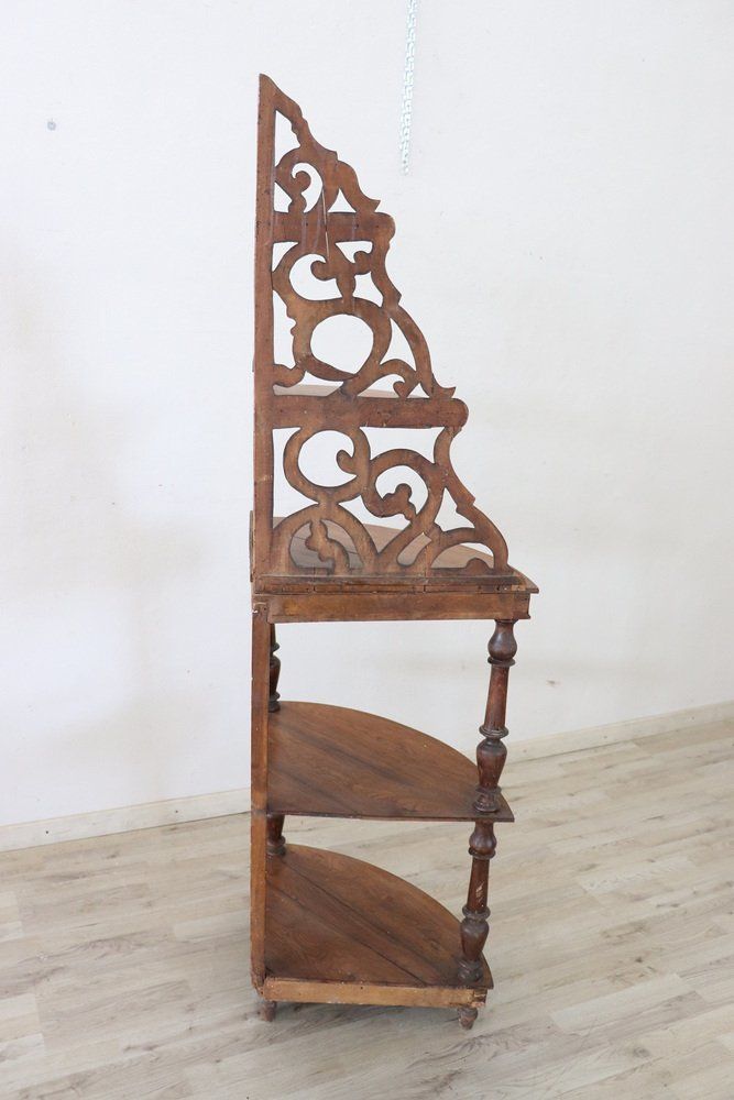 Antique Walnut Corner Shelves, 1850s photo furniture