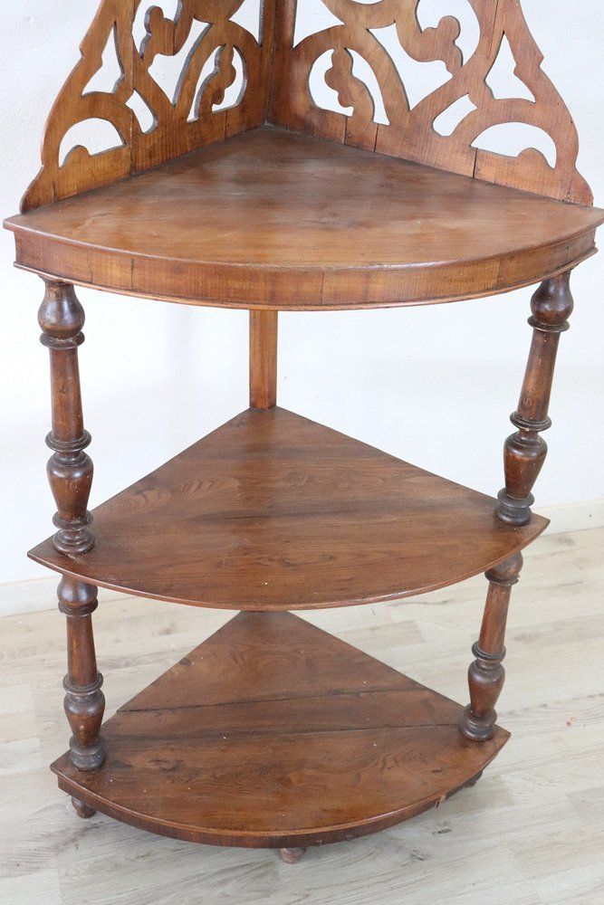 Antique Walnut Corner Shelves, 1850s photo 2161.32