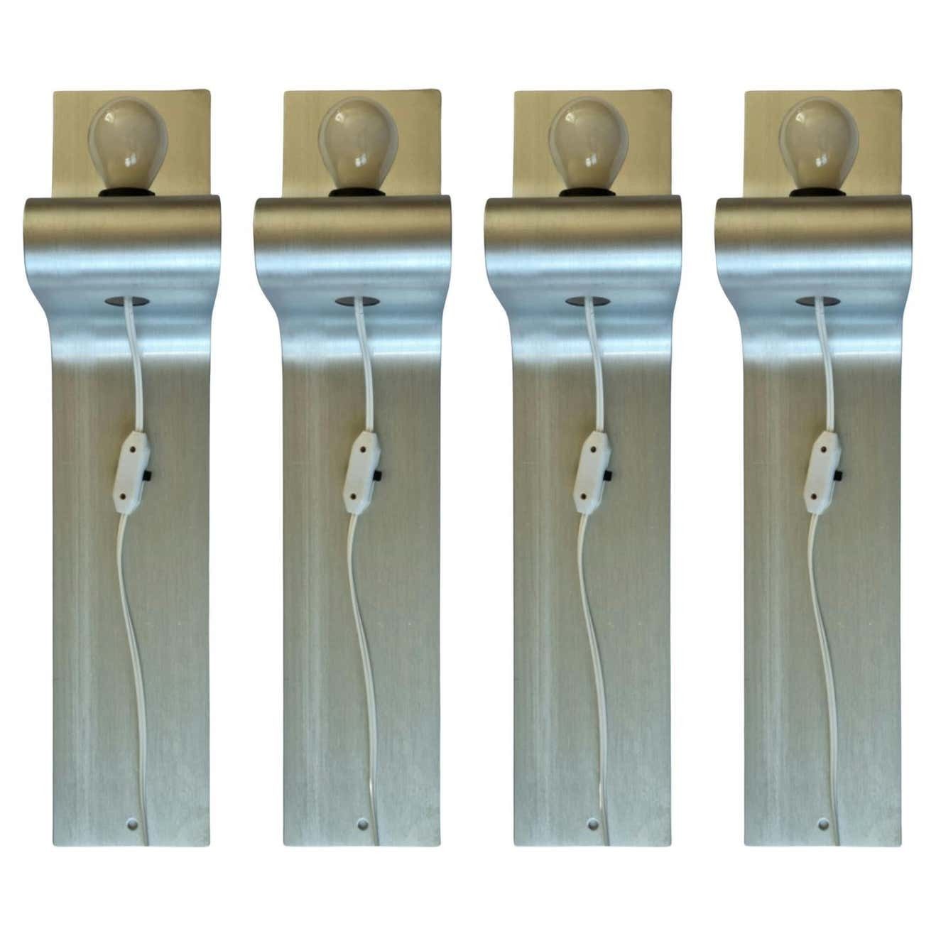 Set Of Four Mid Century Wall Lamps, Italy, 1980s