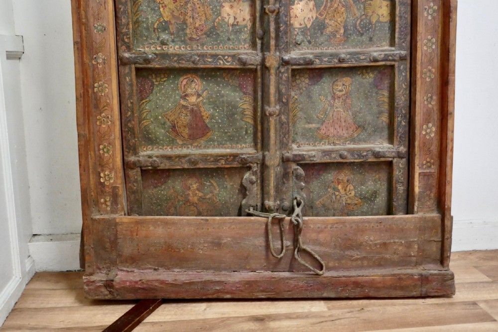Anglo Indian Painted Doors In Original Frame, Wall Art photo buy