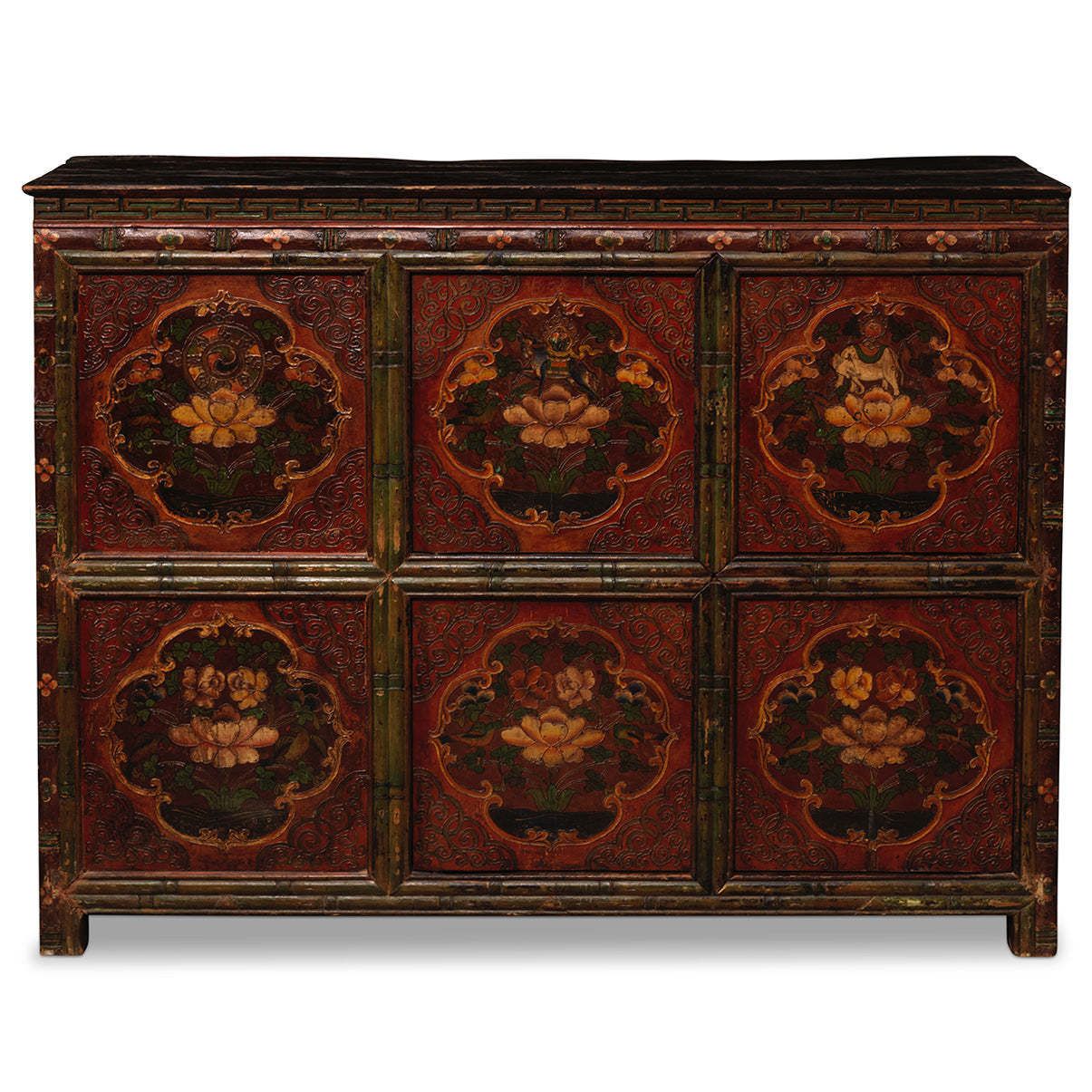 Pair Of Antique Tibetan Painted Cabinets photo 9395.0
