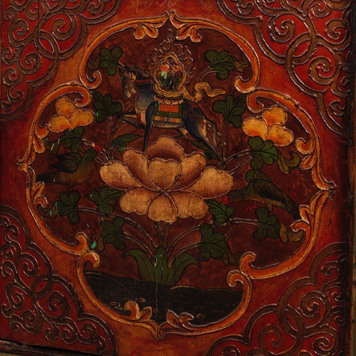9395.0 Pair Of Antique Tibetan Painted Cabinets photo