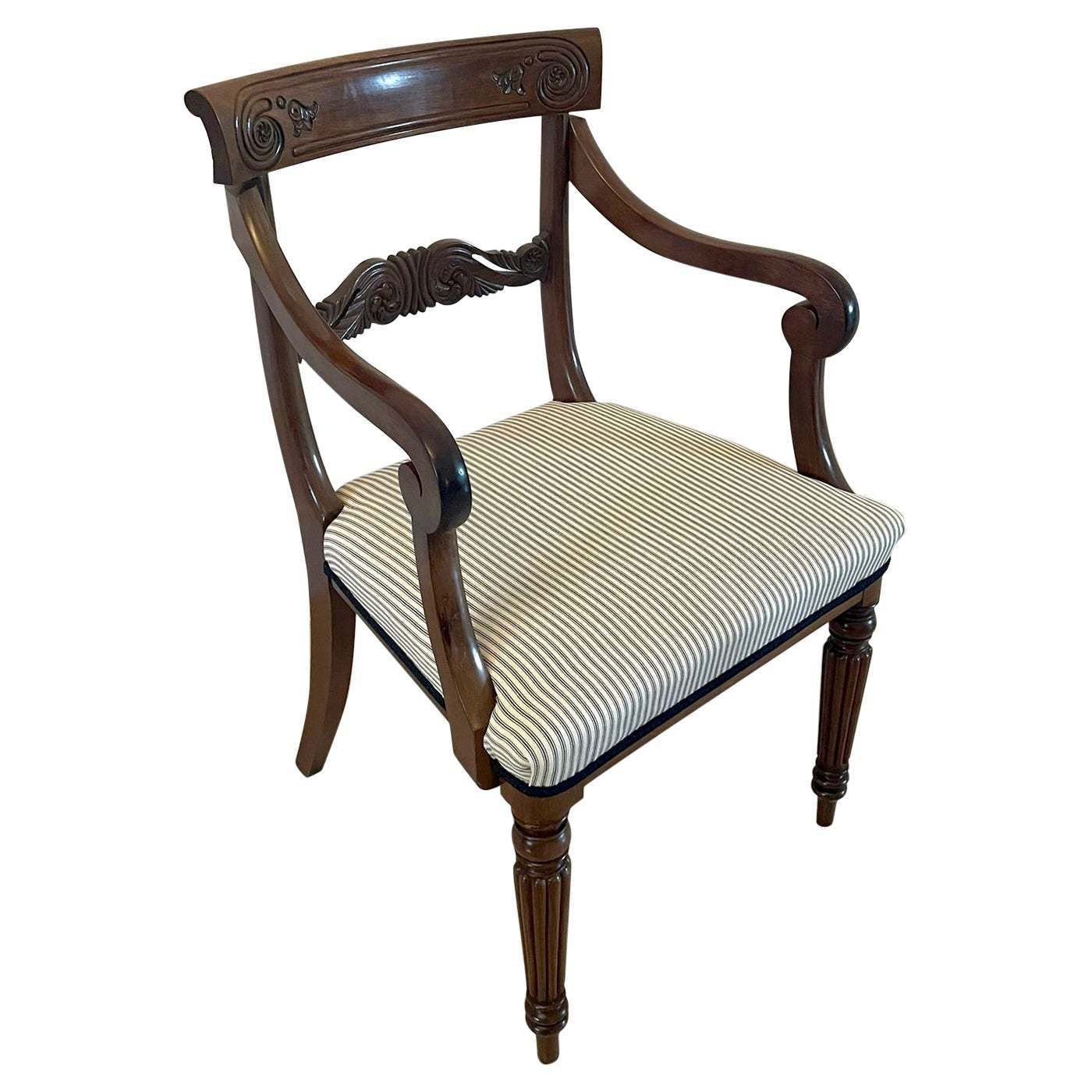 Antique Regency Quality Carved Mahogany Desk Chair photo furniture
