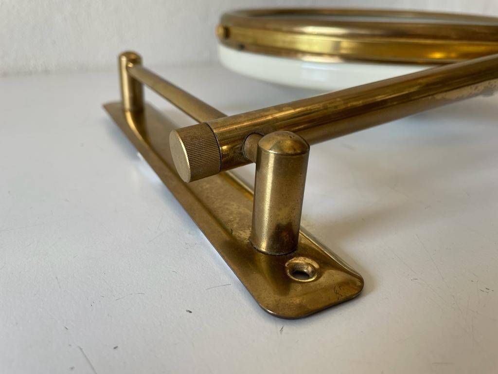 photo furniture Mid Century Modern Brass   White Metal Body Closer View Excellent Adjustable Mirror, 1960s, Germany