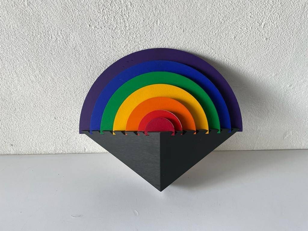 Rainbow Design Wood Night Lamp By Kiener Zürich, In Style Of Memphis Group, 1980s, Switzerland photo furniture