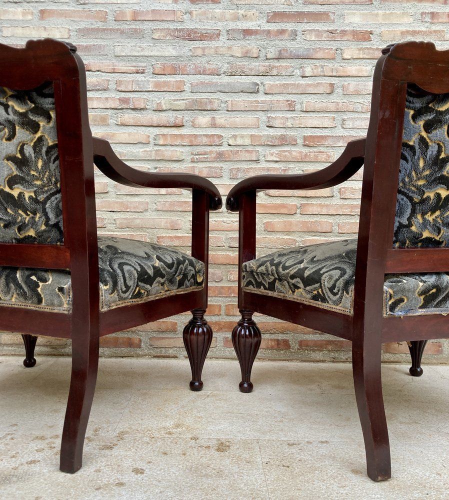 Mid Century Spanish Armchairs In Wood, Set Of 2 photo vinterior