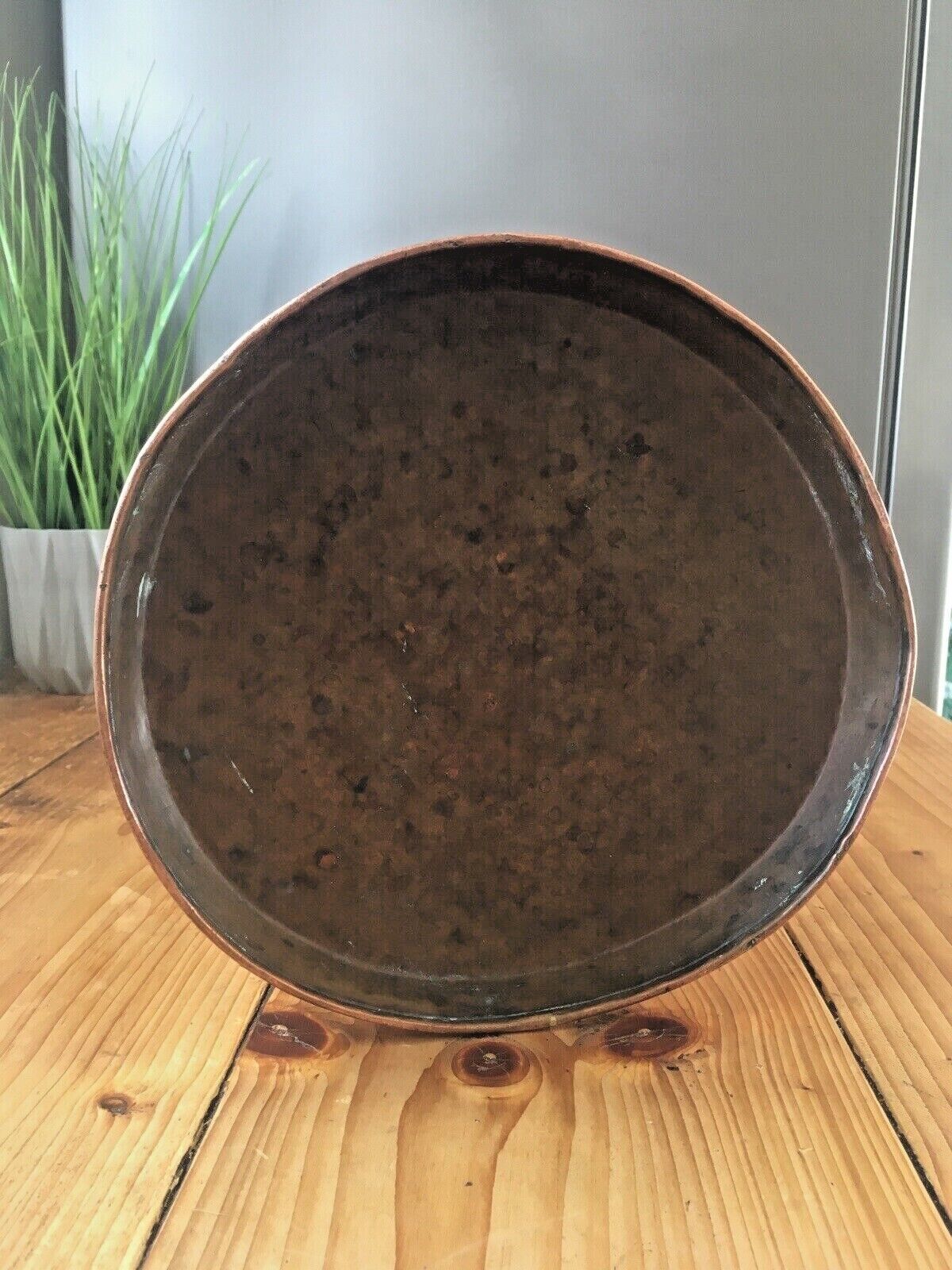 Antique Arts & Crafts Hanging Copper Salt Box Cellar Acanthus Leaf Norse God Sun photo vintage
