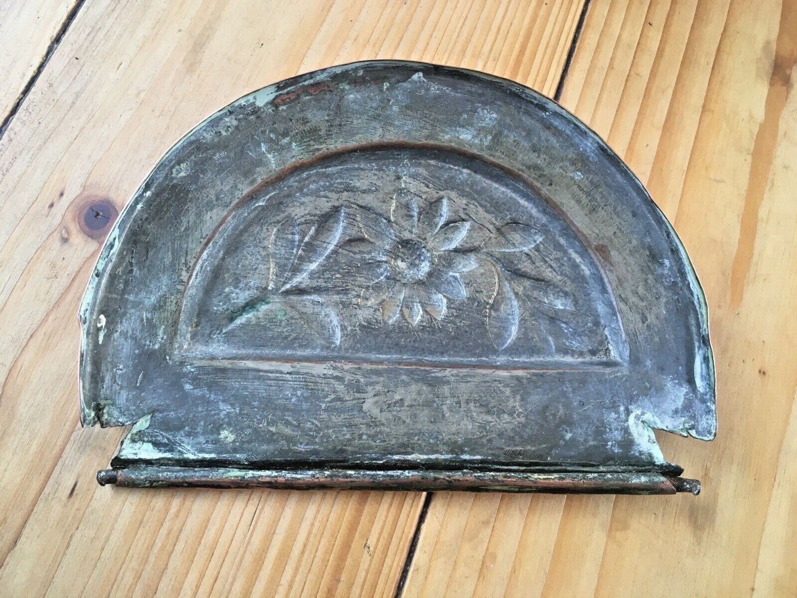 photo for sale Antique Arts & Crafts Hanging Copper Salt Box Cellar Acanthus Leaf Norse God Sun