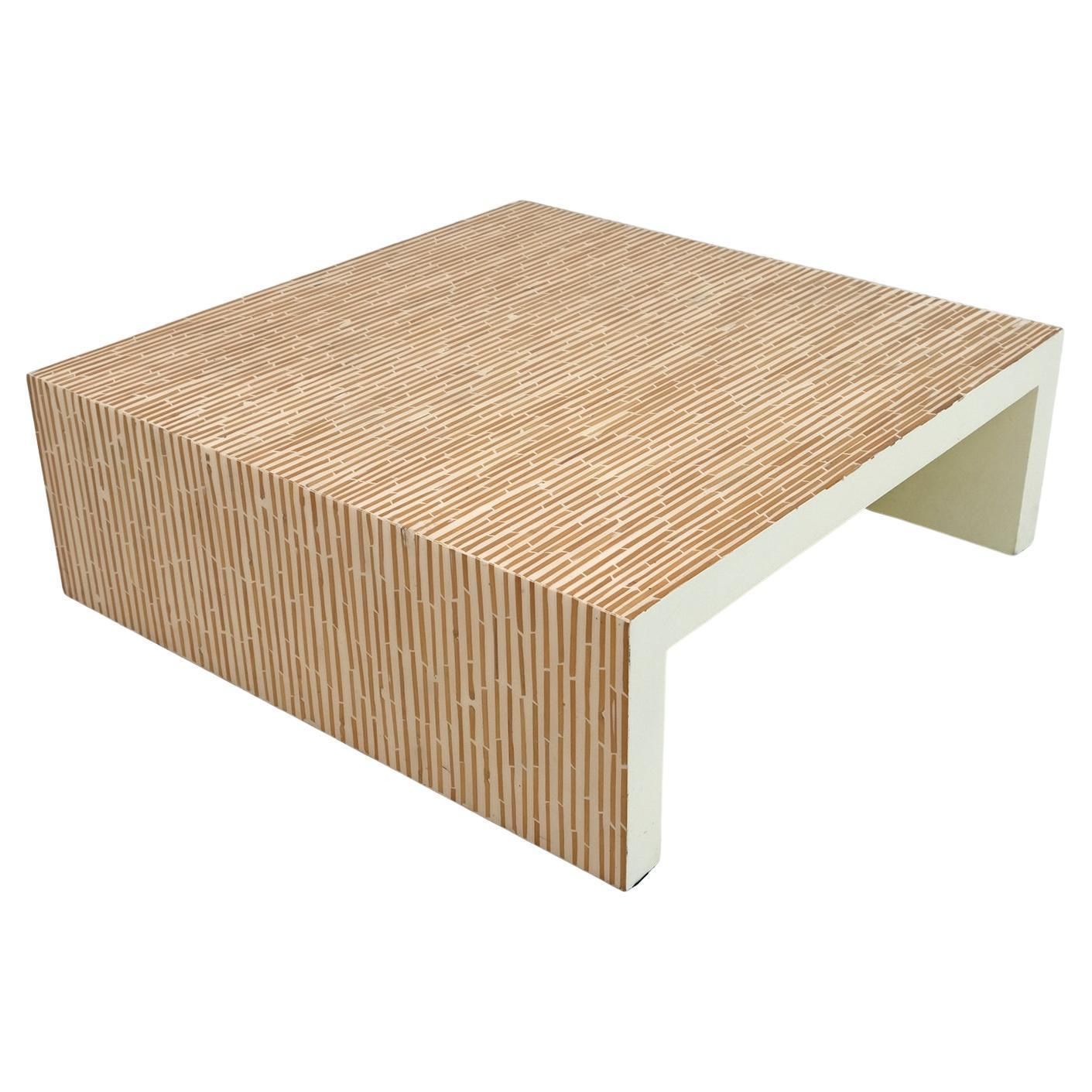 Modern Italian Resin And Bamboo Coffee Table