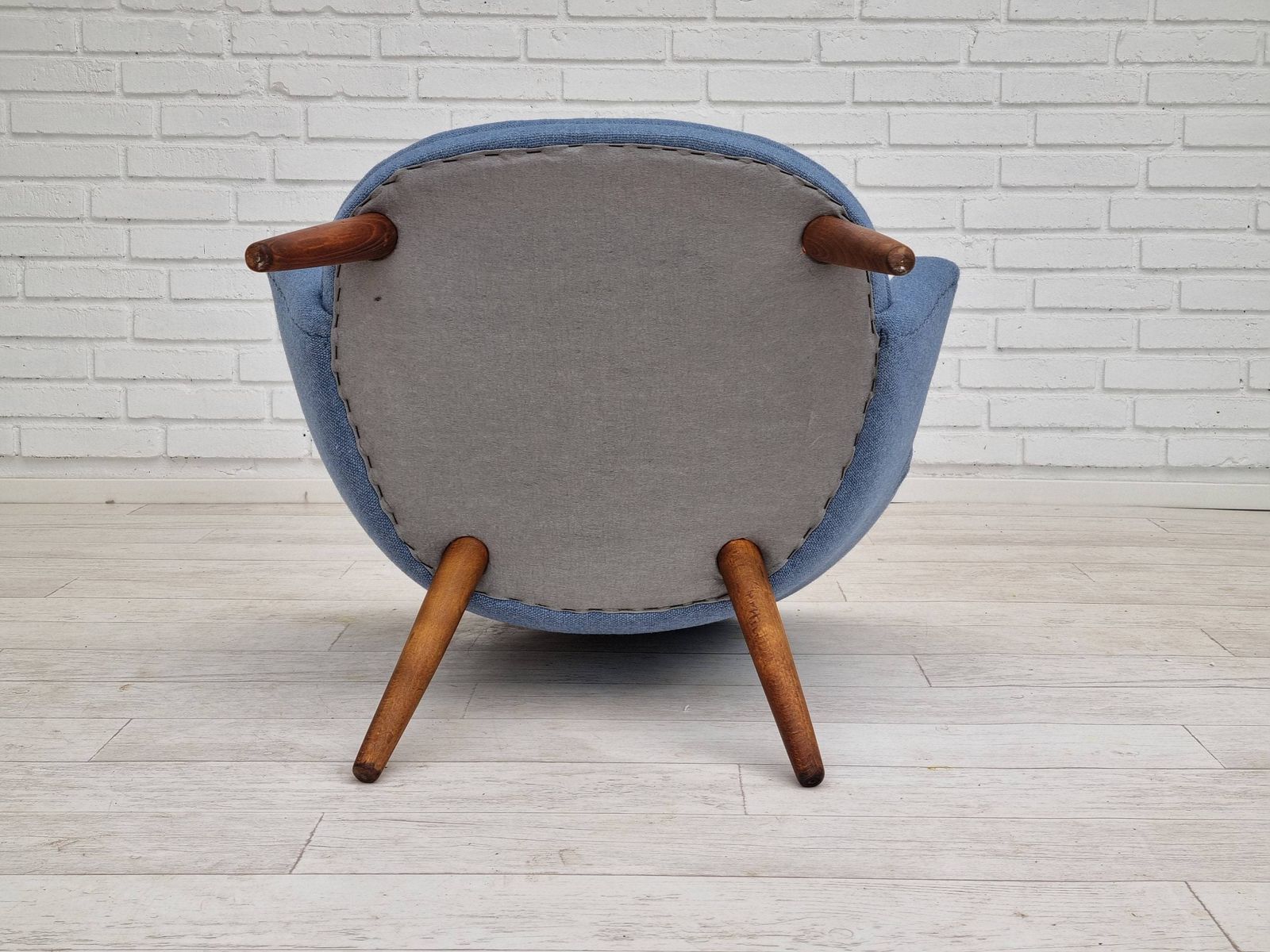 photo for sale 1960s, Danish Design, Completely Renovated Lounge Chair, Camira Furniture Wool Fabric, Teak