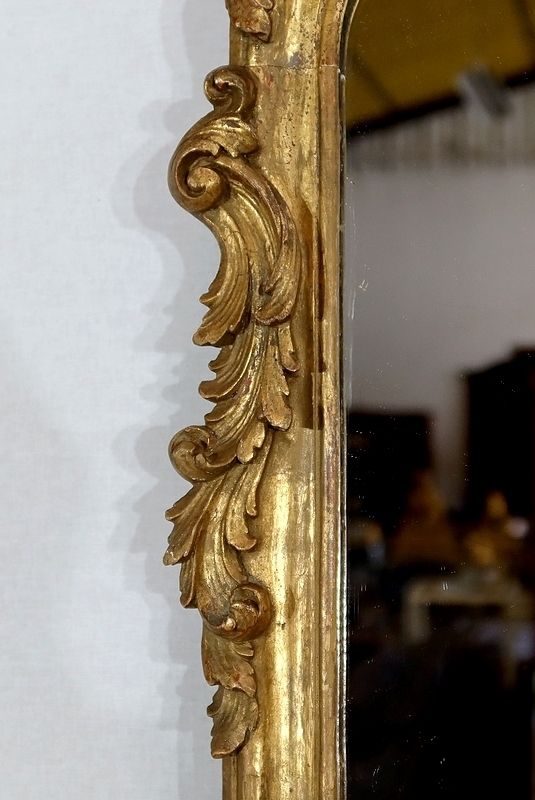 Rocaille Mirror In Golden Wood, Louis XV – 1900 photo vintage