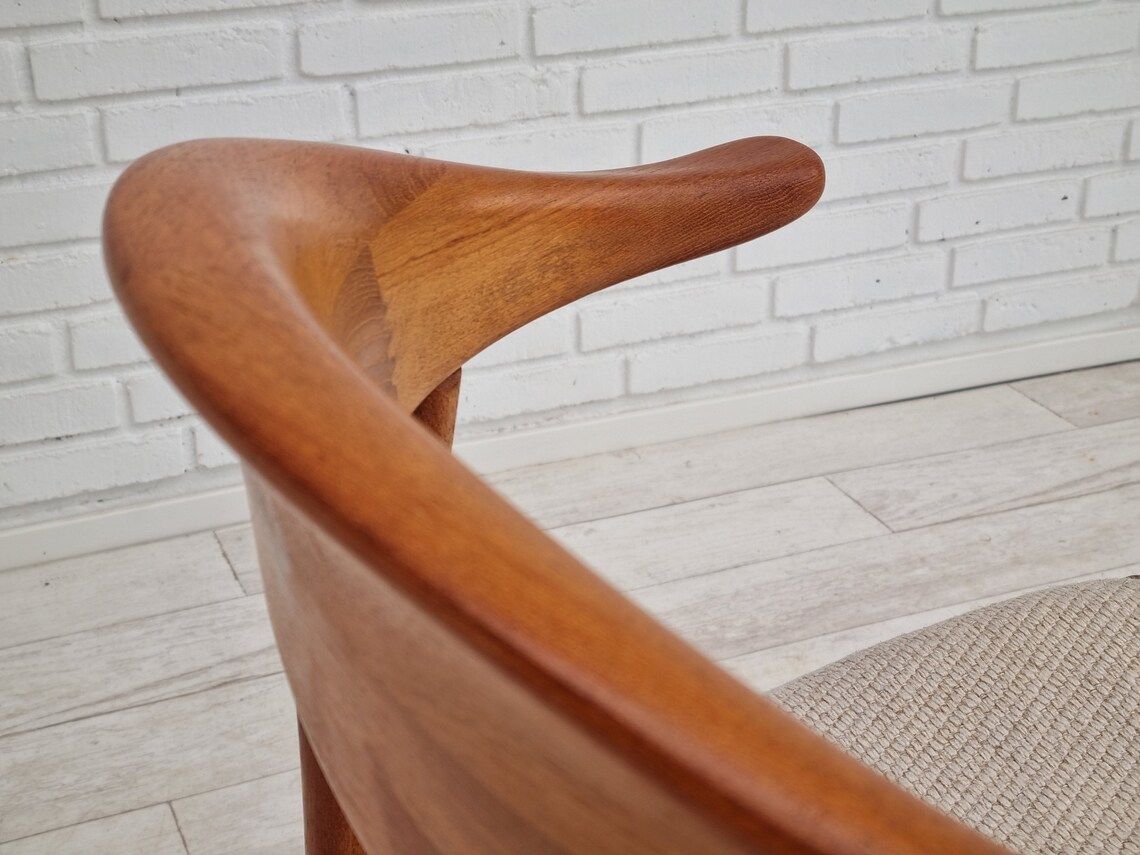 photo furniture 1960s, Danish Design  Armchair  Teak Wood  Wool  Original Condition