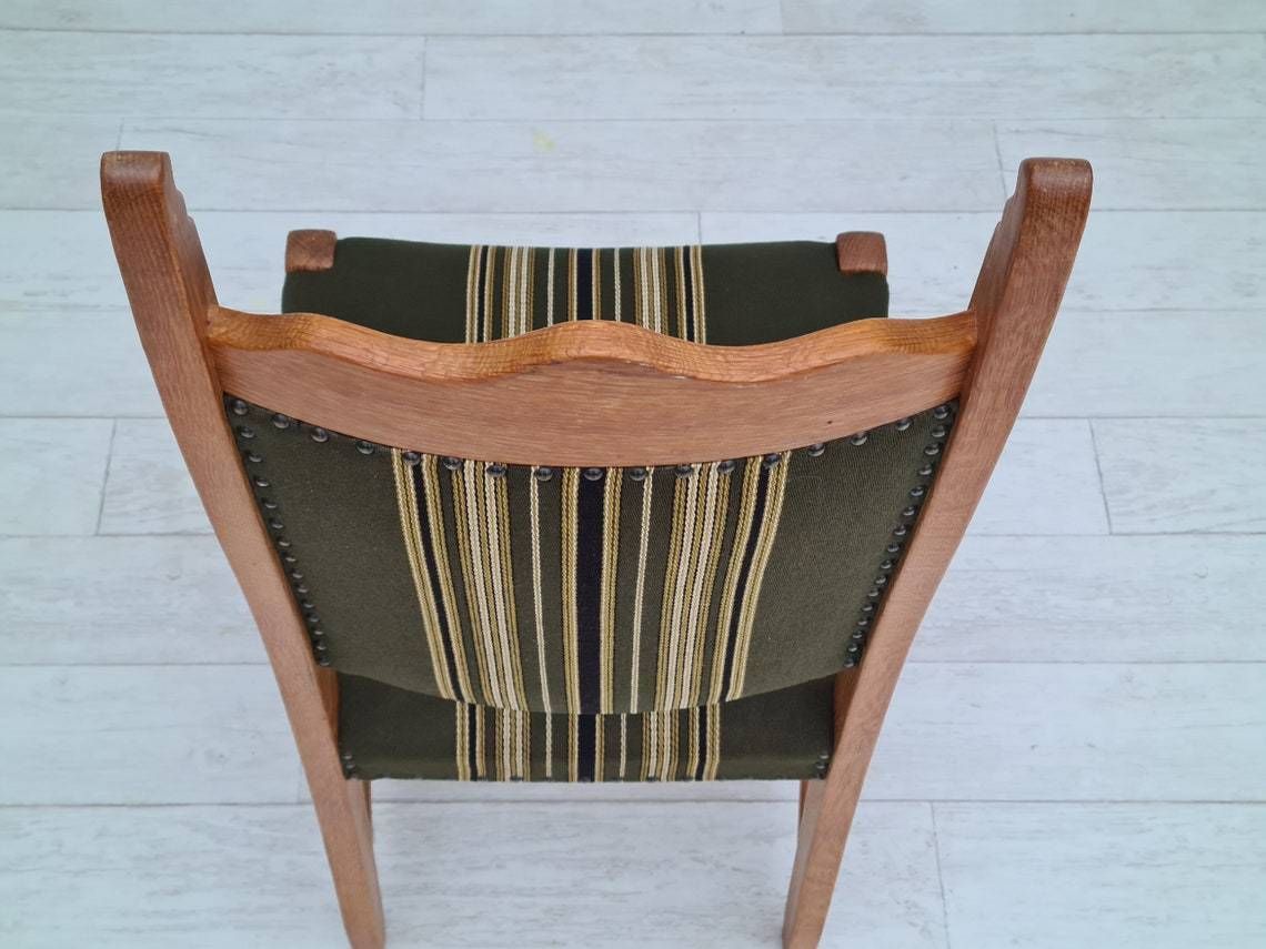photo furniture 1960s, Original Danish Design, Henning Kjærnulf Style, Set Of High Back Dinning Chairs, Oak Wood
