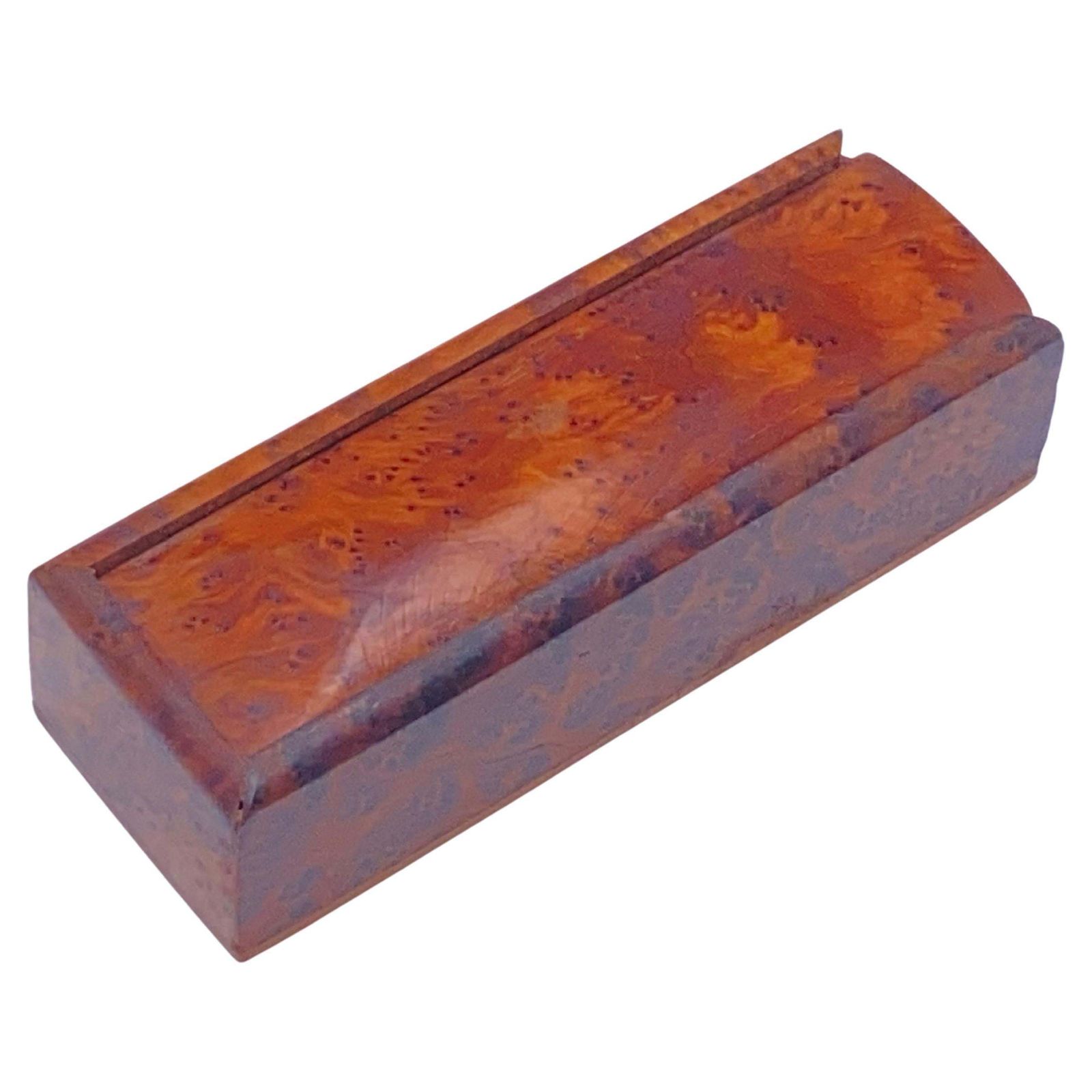 Decorative Box In Light Wood  France Circa 1970  Brown Color