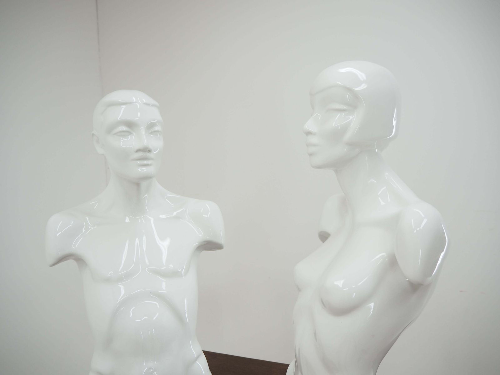 photo for sale Vintage Man And Woman Porcelain Bust, Sculpture, Italy, 1980s