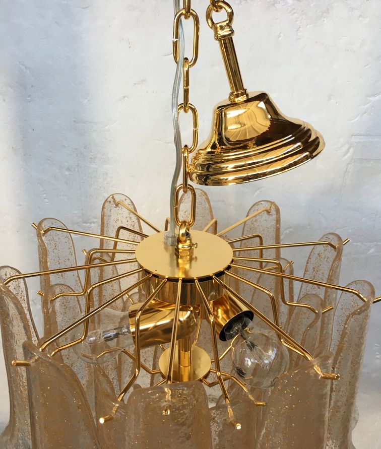 Clear And Gold “Selle” Murano Glass Chandelier D50 photo 2306.4