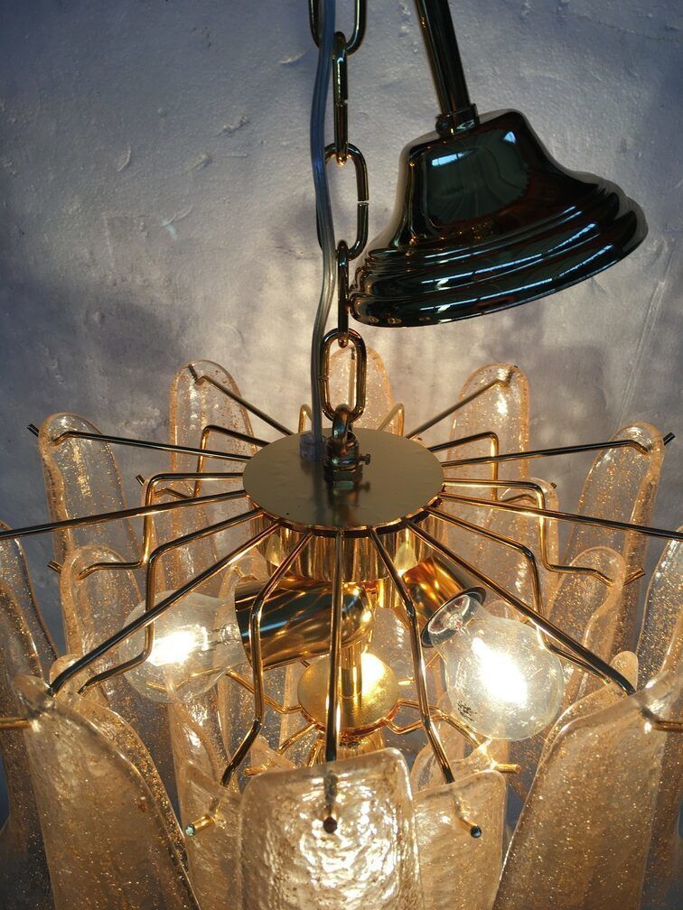 Clear And Gold “Selle” Murano Glass Chandelier D50 photo vinterior