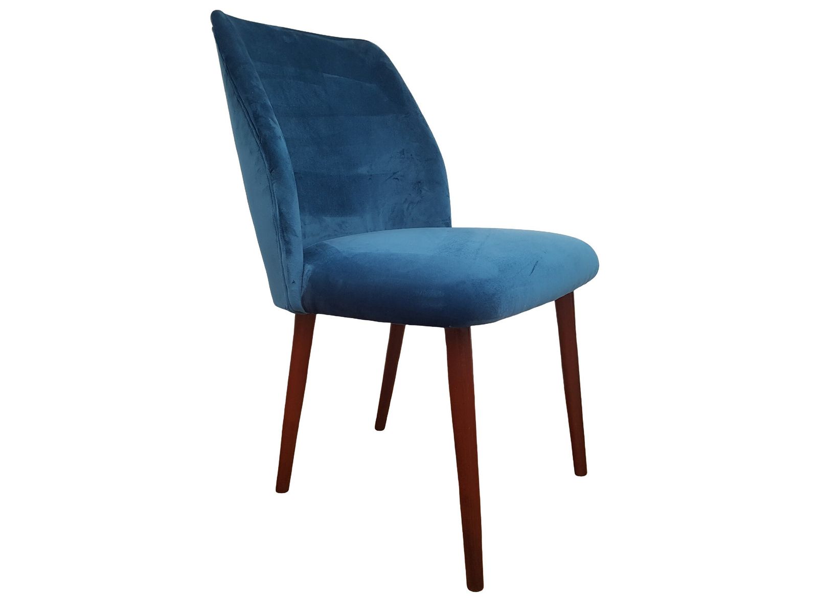 Little Retro Armchair, Velvet, Stained Beech Legs, 60s