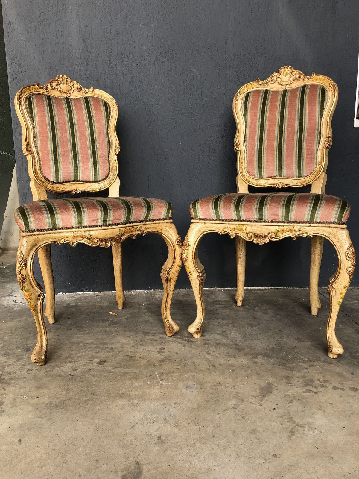 Hand Carved Chairs In Lacquered Maple Wood At "Cren Cren"