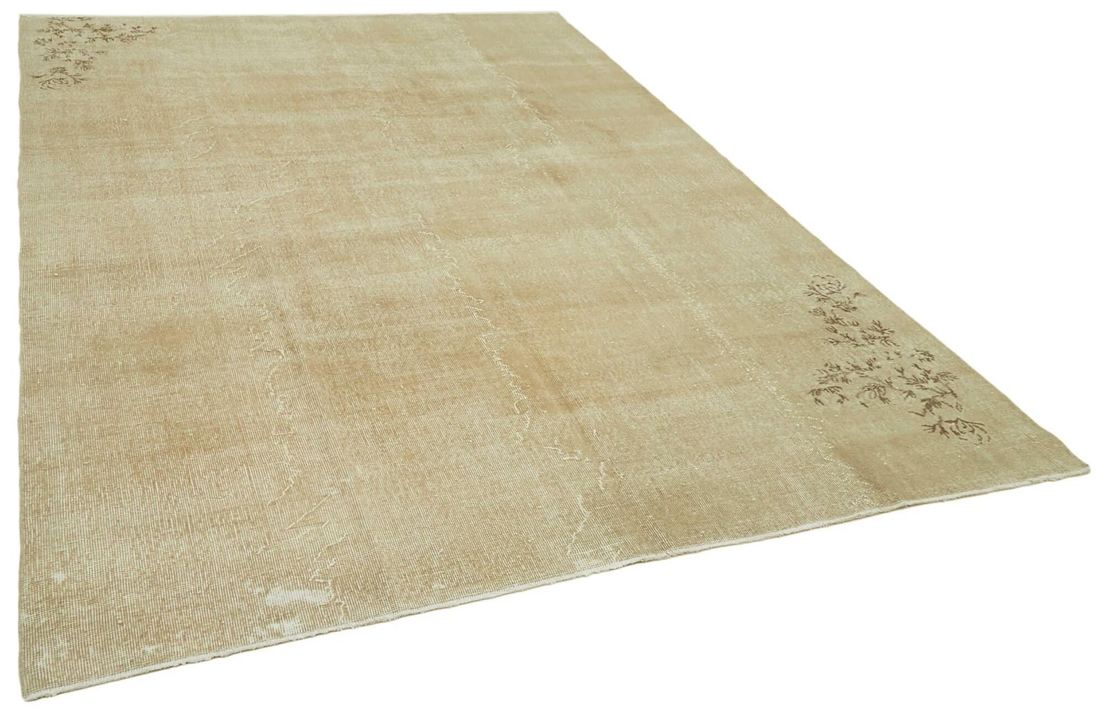 Tapis turc vintage en laine beige fait main, années 1980, 211 cm x 298 cm photo furniture