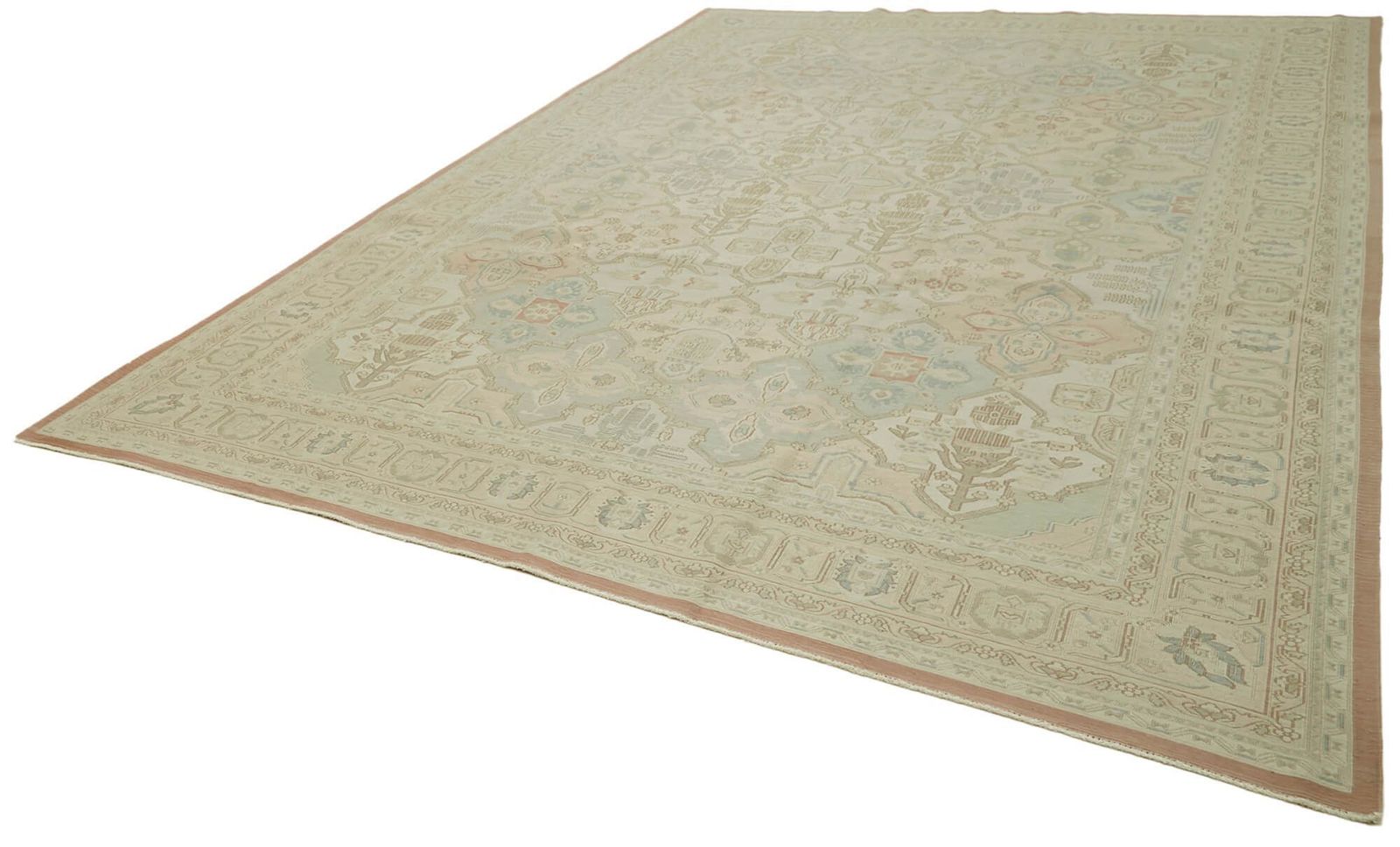 Turkish Hand Knotted 1980s 284 Cm X 414 Cm Beige Wool Vintage Kilim Rug photo for sale