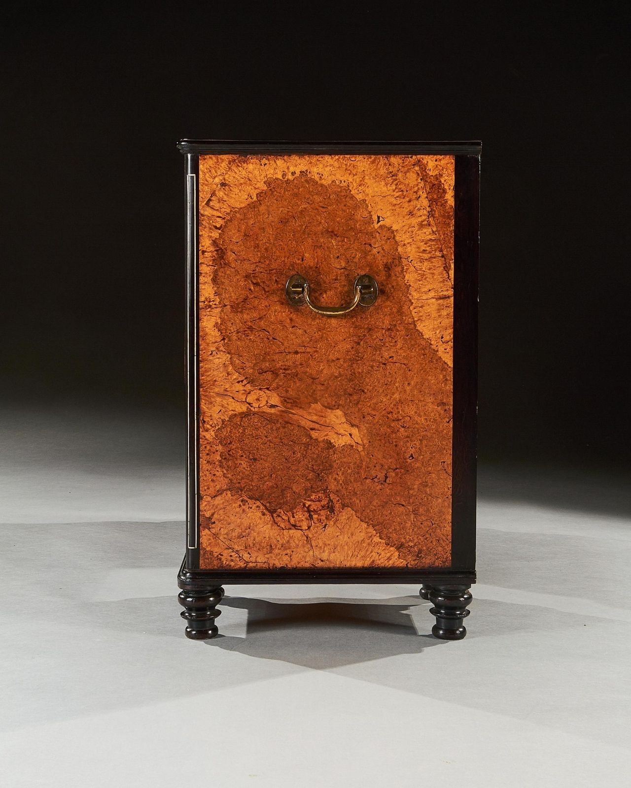 A Rare Chinese Export Amboyna And Ebony Campaign Kneehole Desk photo 16850.0