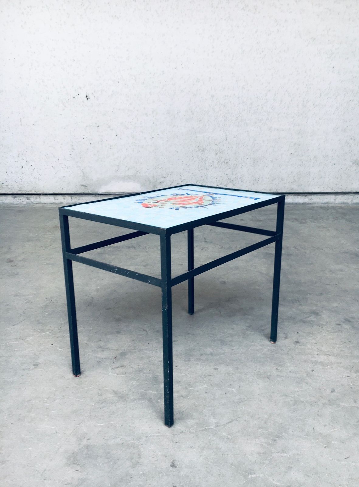 Vintage Mozaïek Tegeltafel, België, Ca. Jaren 1960 photo 465.0