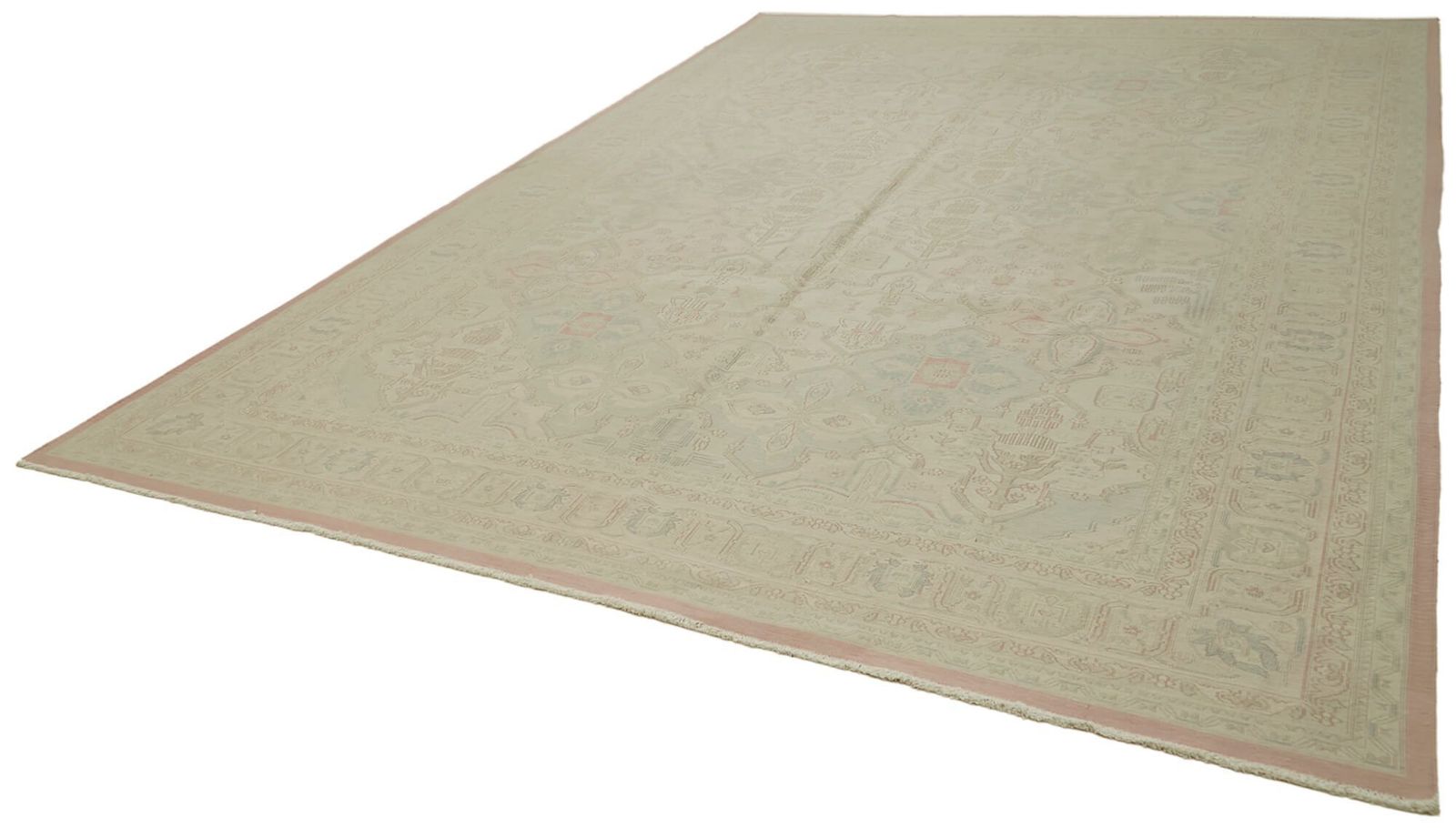Turkish Handmade 1970s 287 Cm X 411 Cm Beige Wool Vintage Kilim Rug photo for sale