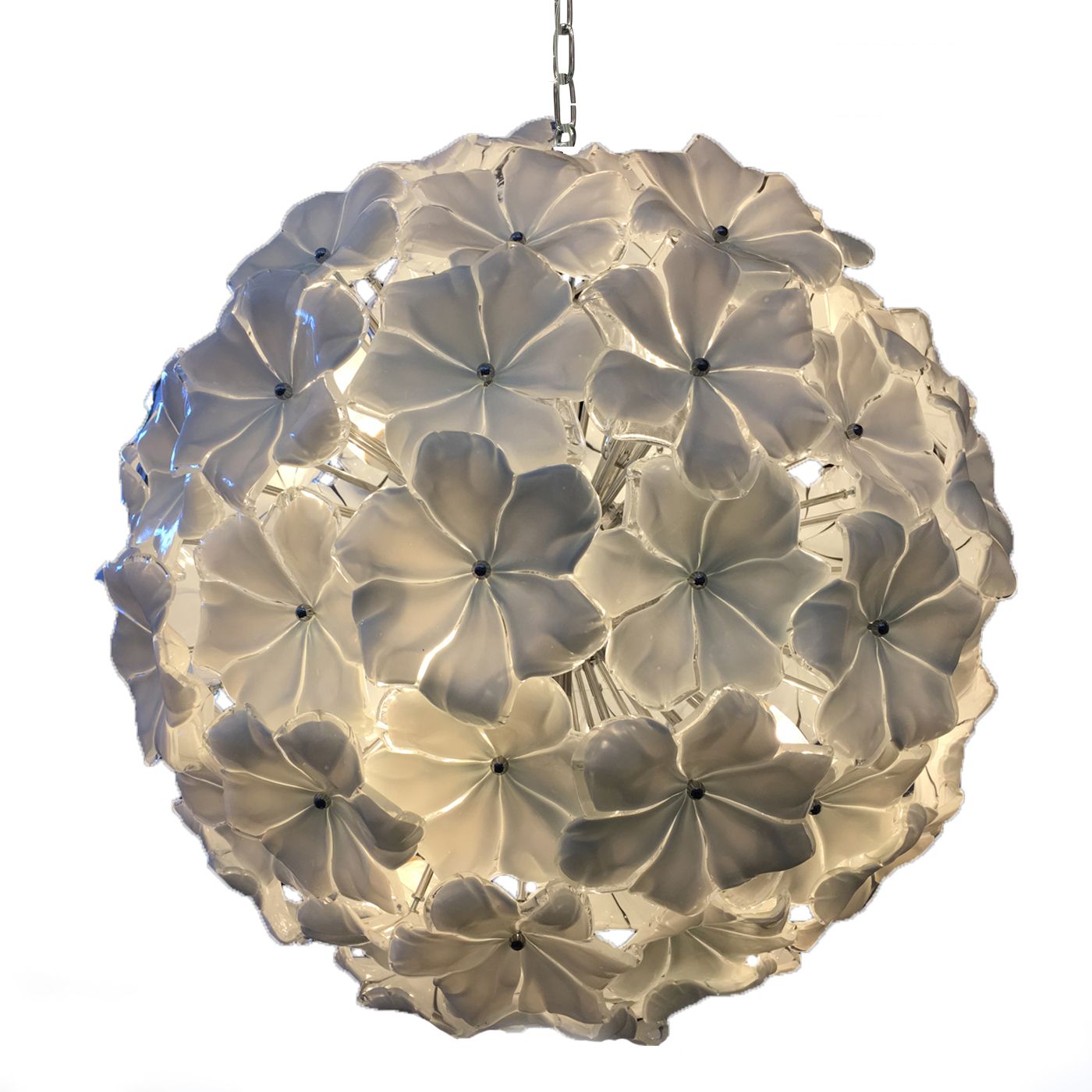White Lotus Murano Glass Sputnik Chandelier D60