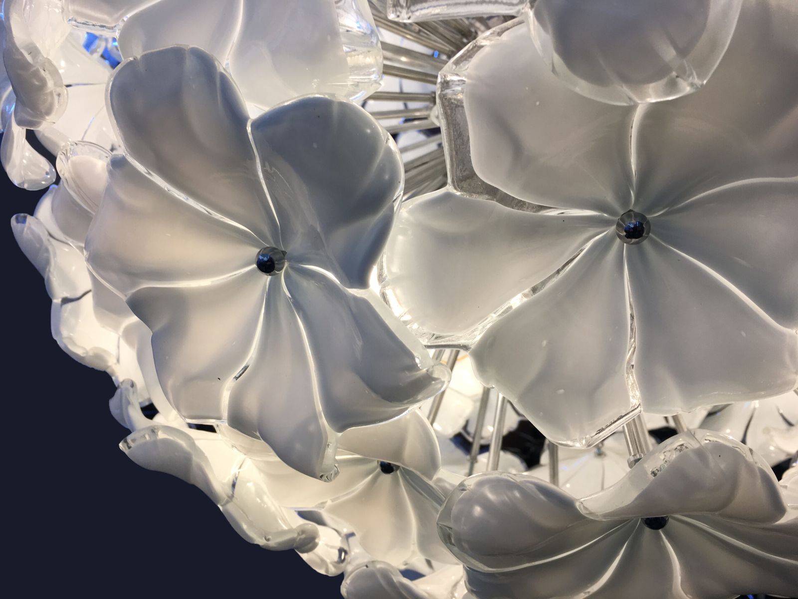 White Lotus Murano Glass Sputnik Chandelier D60 photo 4712.0