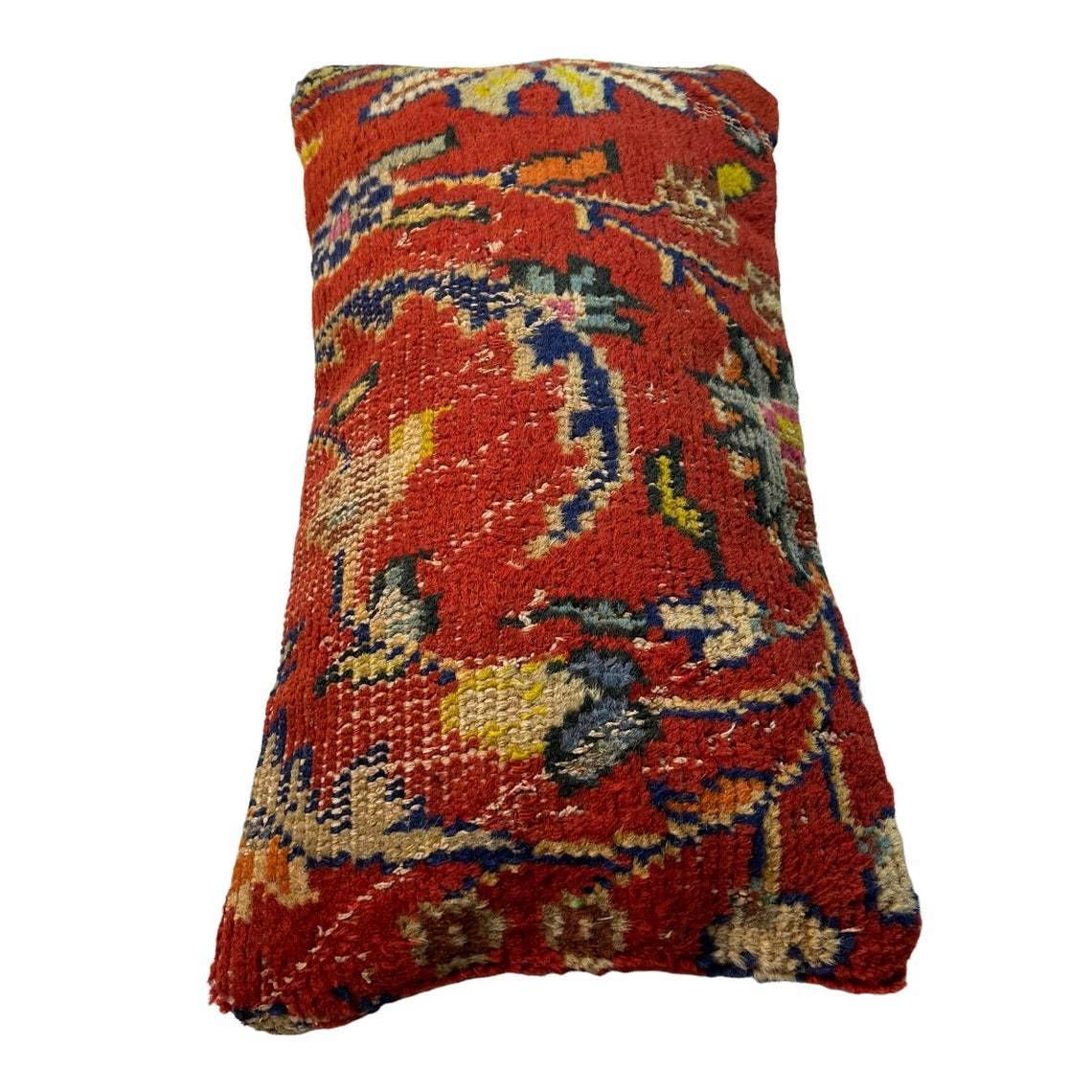 12'' X 24'' Vintage Hand Made Rug Cushion Cover, 30 X 60 Cm Decorative Rug Pillow Cover, Large Vintage Turkish Rug Cushion Cover photo buy