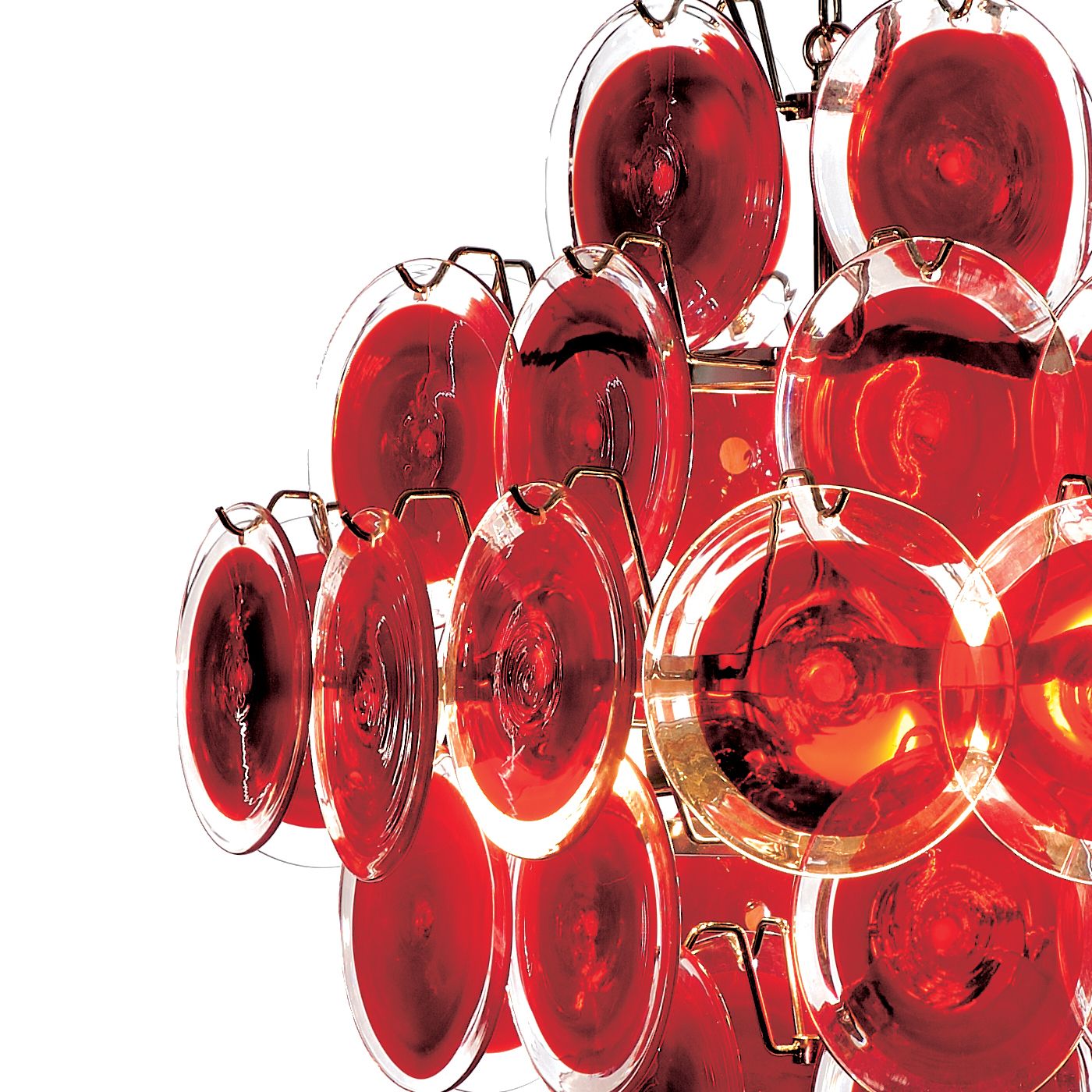 Red “Disks” Murano Glass Chandelier photo furniture
