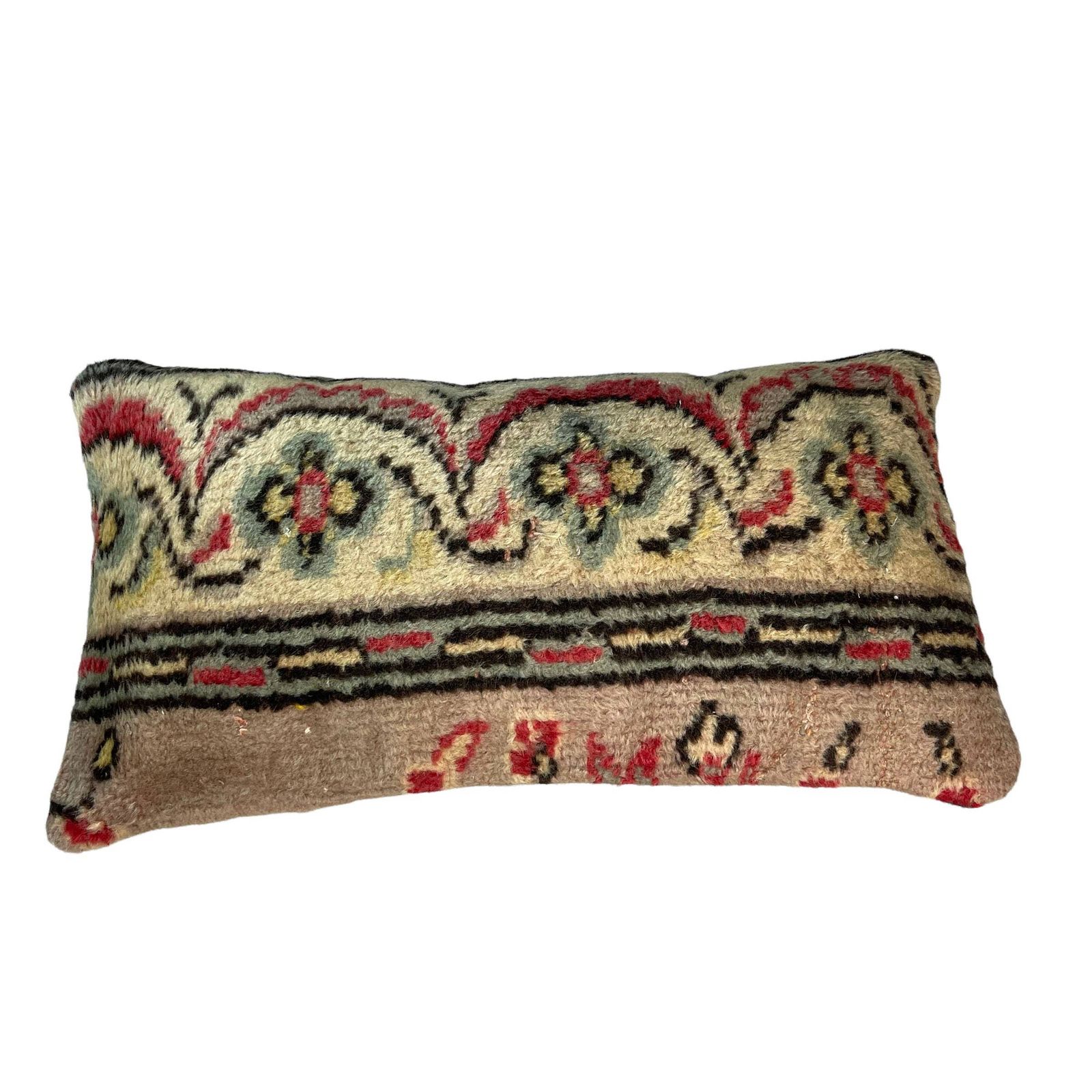 photo for sale 12'' X 24'' Vintage Hand Made Rug Cushion Cover, 30 X 60 Cm Decorative Rug Pillow Cover, Large Vintage Turkish Rug Cushion Cover