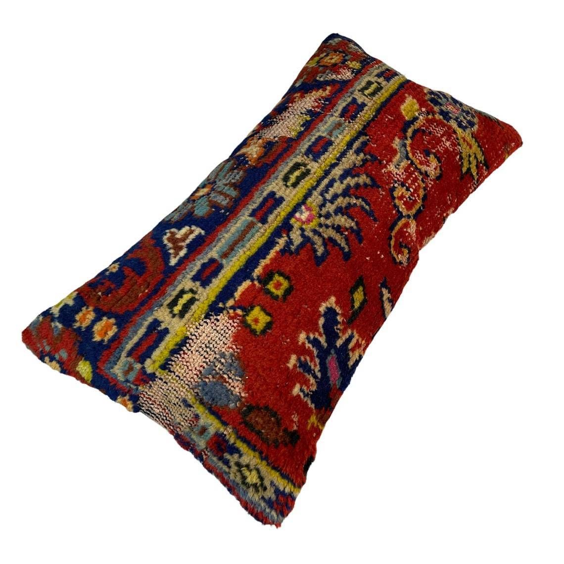 12'' X 24'' Vintage Hand Made Rug Cushion Cover, 30 X 60 Cm Decorative Rug Pillow Cover, Large Vintage Turkish Rug Cushion Cover photo furniture