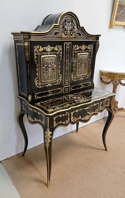 Rare Blackened Wood And Brass Cabinet, Napoleon III Period   19th Centuray photo for sale